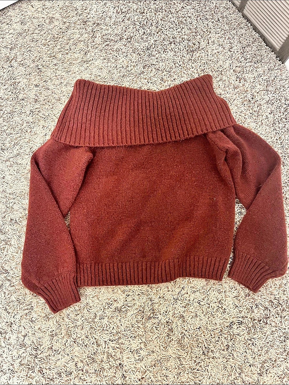Abercrombie & Fitch Off-the-Shoulder Sweater Top Burgundy